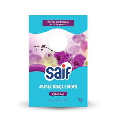 Imagem de Afasta Traça E Mofo Perfumado Orquídea Saif 30G, Saif, Antimofo E Antitraça Perfumado, Azul, Ideal Para Roupeiros, Closets e Armários, Facilitando Sua Vida, Maximizando Toda Limpeza