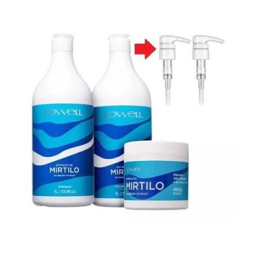 Imagem de Kit LOWELL Extrato Mirtilo Profissional 3X1 SHAMP-COND-MASC