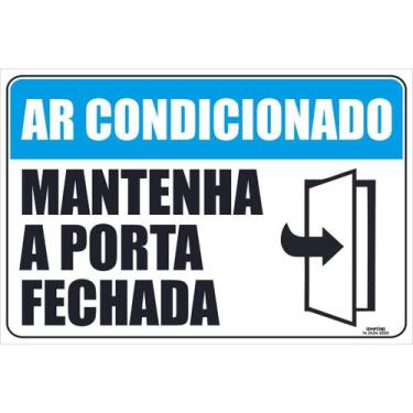 Imagem de Placa de Sinalização Ar Condicionado Mantenha a Porta Fechada - Impéri