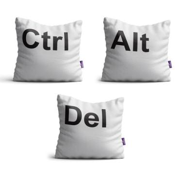 Imagem de Capas de Almofadas Decorativas Crtl Alt Del Cinza 35x35cm 3u - Quartin