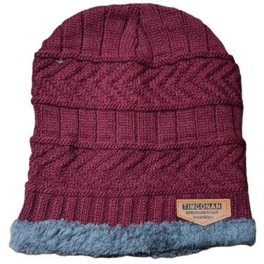 Imagem de Gorro Unissex Forrada de Pelinho Touca Russa - Macvendas , Vinho