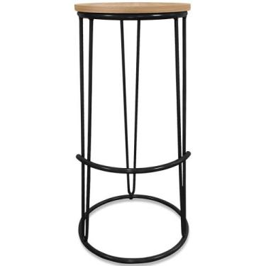 Imagem de Banco Banqueta Alta Industrial Dinamarca Em Aço Balcão Bar Cozinha Pre