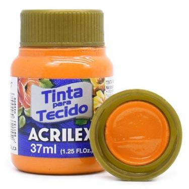 Imagem de Tinta para Tecido Acrilex Metálica 37ml, 517 - LARANJA