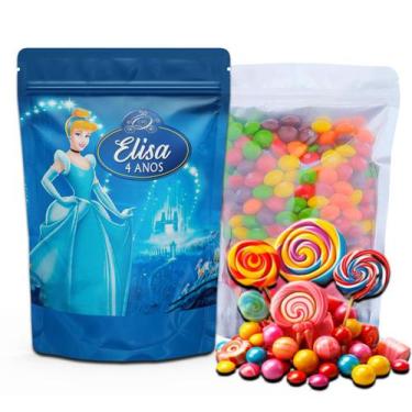 Imagem de Kit Festa Com 5 Saquinhos Em Pé 12x19cm Vários Temas - Mundo da Bina, 