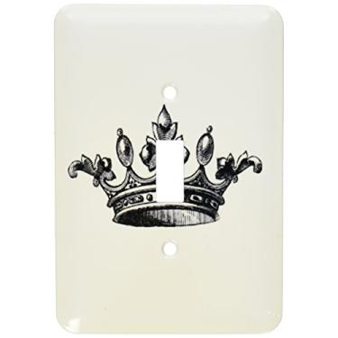 Imagem de 3dRose LLC lsp_151405_1 Coroa majestosa com desenho preto e branco coroa tipo tiara real arte vintage rei rainha princesa interruptor único
