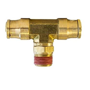 Imagem de Tectran PL1371-4A camiseta de corrida macho giratória com trava de pressão (D.O.T. de latão para tubulação de nylon, tamanho do tubo de 0,65 cm, rosca de tubo de 0,35 cm, pacote com 10)