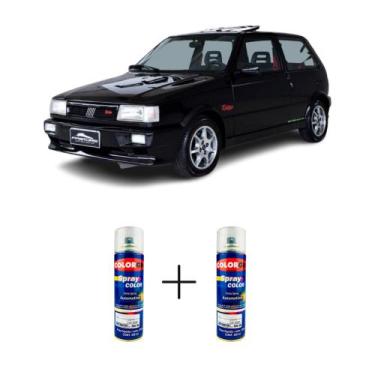 Imagem de SPRAY AUTOMOTIVO Preto Etna Fiat + SPRAY VERNIZ 300ML - Sherwin Willia