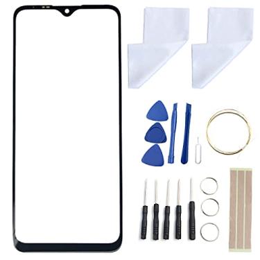 Imagem de FainWan Substituição da lente do painel externo de vidro da tela frontal + kit de ferramentas de reparo OCA compatível com adesivo preto T-C-L 20SE T671H, T671F, T671O 17.3 cm