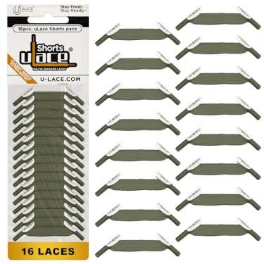 Imagem de Cadarços sem amarração da uLace Shorts – Cadarços elásticos para tênis | Cadarços elásticos e elásticos | Fácil instalação | Ilhós, Verde militar, Shorts