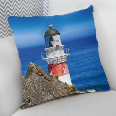 Imagem de Almofada Decorativa Cheia c/ Zíper 25x25 cm Náutico Oceania Praia Mar 