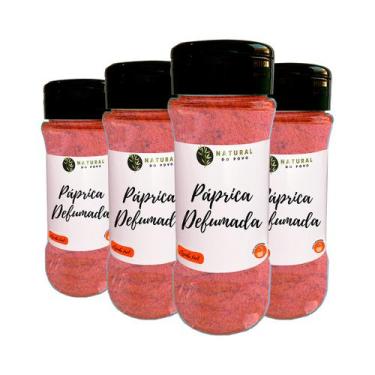 Imagem de Páprica Defumada Importada Alta Qualidade Pote com Dosador Kit 4 75g  