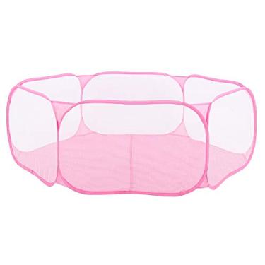 Imagem de Cerca Dobrável para Cães, Cercadinho para Animais de Estimação, Porta para Cães de Estimação, Cerca Dobrável para Animais de Estimação, Cercadinho Transparente, Gaiola para (Rosa)