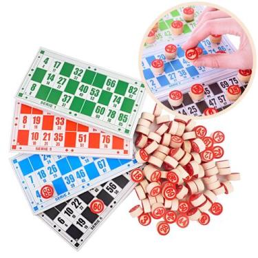 Imagem de Jogo De Bingo Pedras Numeradas Madeira 48 Cartelas - shop mix