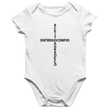 Imagem de Body Bebê Algodão Entrego, Confio, Aceito, Agradeço - Foca na Moda, Br