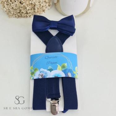 Imagem de Kit Pajem Daminha Infantil com laço de cabelo kit Suspensório e Tags e