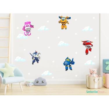 Imagem de adesivo de parede aviões o filme nuvens desenho - Senhorita Decor