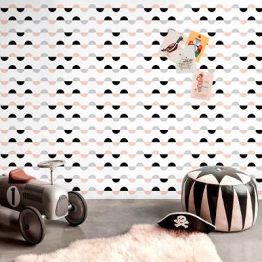 Imagem de Adesivo de Parede Baby Dunas Preta Rosa e Cinza 310x58cm - PapeldePare