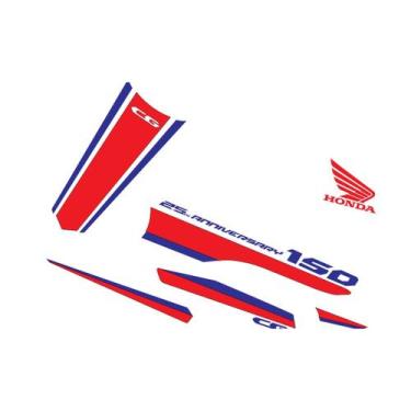 Imagem de Adesivo Moto 25 Anos Fan e Titan 125 e 150 Mix - Adesivos Matrix, Verm