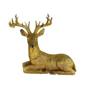 Imagem de Escultura Decorativa Alce Deitado Finos Detalhes Formosa - LUXdécor ca
