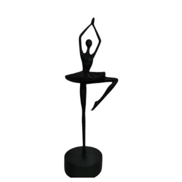 Imagem de Enfeite Escultura Bailarina Posição Ceramica Black Formosa - LUXdécor 