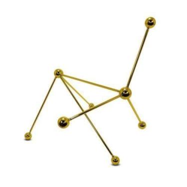Imagem de Escultura Decorativa Moleculas Medio Dourado Impecavel luxo - LUXdécor