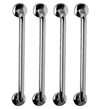 Imagem de Alça de Apoio Barra Inox 40cm Kit 4 Unidades Idoso Cadeirante Acessibi