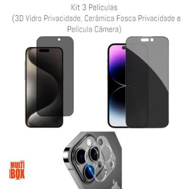 Imagem de Kit Anti Espião Película 3D Privacidade + Película Fosca Privacidade +
