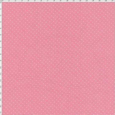 Imagem de Tecido Estampado Para Patchwork - Composê Poá Rosa Chiclete Cor 1599 (