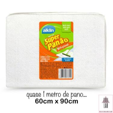 Imagem de Super Panão Esfregão Alvejado Pano de Chão Absorvente 60x90cm - Alklin