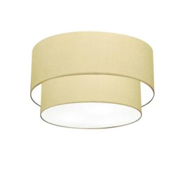 Imagem de Plafon Duplo Cilíndrico Vivare Md-3045 Cúpula em Tecido 40x35cm - Bivo