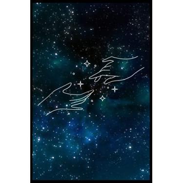 Imagem de BLUE STARRY NIGHT GALAXY MAGIC HANDS NOTEBOOK JOUNRAL DIARY | 365 PAGES | 6" X 9"