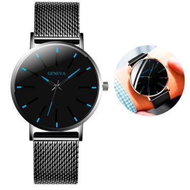 Imagem de Relógio De Pulso Geneva Aço Inoxidável Quartzo Masculino - Things Nerd