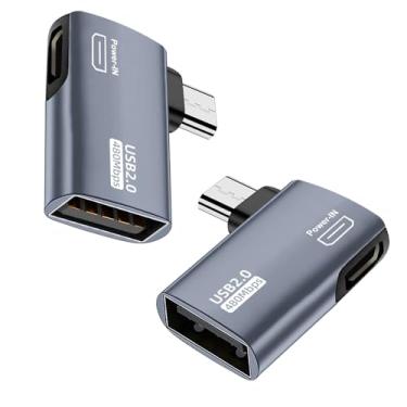 Imagem de AreMe Pacote com 2 adaptadores OTG para Fire TV Stick, adaptador micro USB para USB OTG alimentado por ângulo esquerdo de 90 graus para tablet e outros dispositivos host com micro USB (cinza)