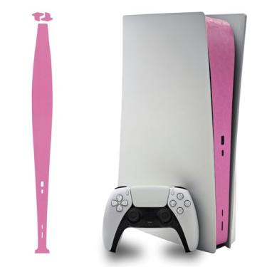 Imagem de Luck&Link Adesivo Skin para PS5 Console Center Part Protection Texture Sticker, para PS5 Disc Edition Host Middle Strip Texture Skin Scratch Resistente a Riscos (Honeycomb-Pink, PS5 (2020))