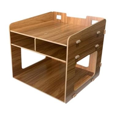 Imagem de shamjina Estrutura de Impressora em Camadas, Organizador para Mesa de Notebooks, Marrom