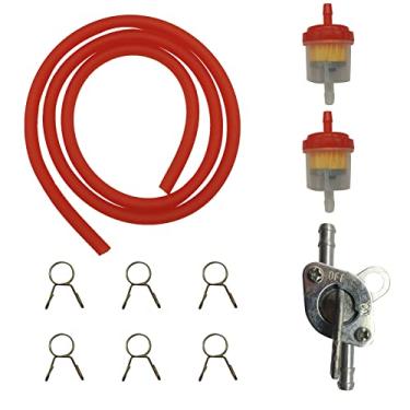 Imagem de Braçadeiras de filtro de óleo para mangueira de combustível a gás válvula de desligamento de combustível Petcock interruptor de gasolina para 50cc 70cc 110cc 125cc 150cc 250cc Mini bike Dirt bike Pit