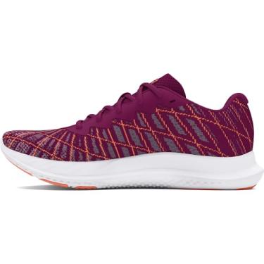 Imagem de Under Armour Charged Breeze 2 Tênis de corrida feminino, (504) Gêmeos roxo/laranja flame/laranja flare, 36
