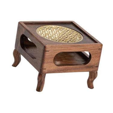 Imagem de IEUDNS Aquecedor de bule de madeira Base aquecedora de bule Decoração para casa Aquecedor de bule multiuso resistente Aquecedor de chá para café Camping