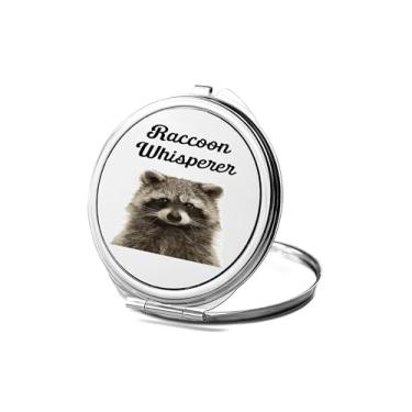 Imagem de SpreadPassion Espelho compacto Raccoon Whisperer, presente de guaxinim, espelho fotográfico guaxinim, espelho de maquiagem de viagem, espelho pequeno de mão, espelho de bolso portátil, ideia de