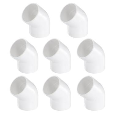 Imagem de HARFINGTON 4 peças de encaixes de tubulação de cotovelo de 45 graus 2 1/5.1 cm 2 vias PVC grau móveis conectores canto ângulo cotovelo saída lateral para esgoto encanamento tubo de drenagem
