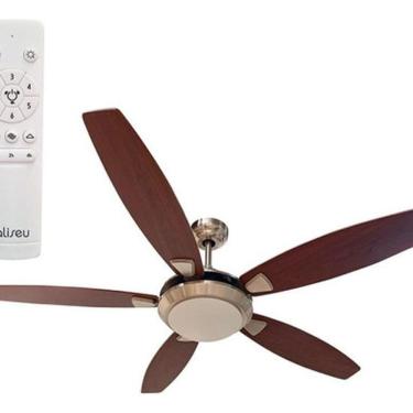 Imagem de Ventilador Teto Madeira 5 Pás Aliseu Controle Remoto Bivolt