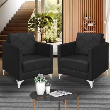 Imagem de kit 2 Poltrona Helena Decorativa Clinica e recepção tecido suede - me,