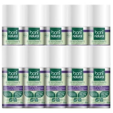 Imagem de Kit 10 Desodorante Boni Natural Roll-On Natural Coco E Magnésio Vegano Lavanda 24Hrs Proteção 55ml
