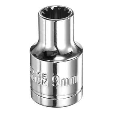 Imagem de HARFINGTON Soquete de 12 pontos, 1/5.1 cm por soquete métrico raso de 9 mm, aço cromo vanádio, soquetes padrão de 12 pontos, ferramenta manual mecânica para reparo de carro, manutenção mecânica, uso