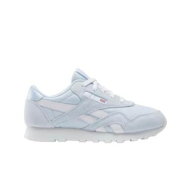 Imagem de Reebok Tênis infantil unissex clássico de nylon (criança pequena), Brilho digital/Sunset Coral/Sunkissed Orange, 10.5 Little Kid
