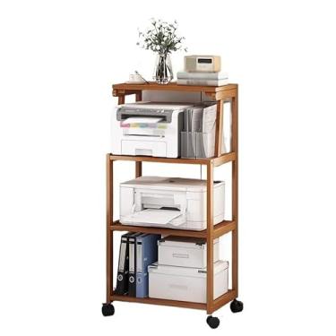Imagem de LICONG-2020 Suporte de impressora, copiadora, organizador de arquivos, prateleiras, prateleiras, impressoras, chão, escritório, multicamadas, suporte móvel para impressora (cor: A)