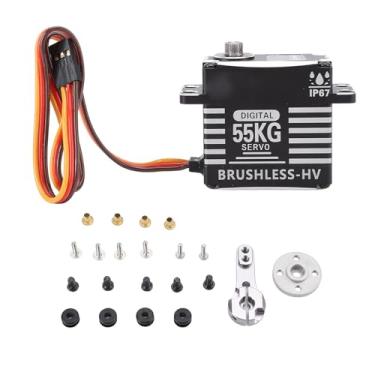 Imagem de 55 Kg de Servo à Prova de Chuva de Alta Torção, Faixa Controlável de 180 °, para Múltiplas Aplicações, Liga de Alumínio, Motor Sem Escova
