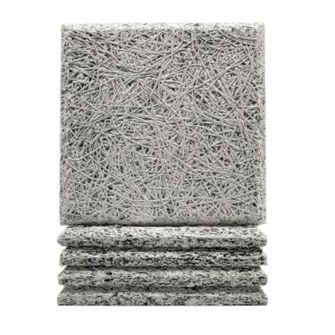 Imagem de Placa Acústica Antichama Isolante Térmico Redutor Ruído Painel Estúdio Proteção Reforço Decoração Ambientes Comerciais Residenciais Tratamento Sonoro Absorção Impacto (Branco, 5 Quadrados)