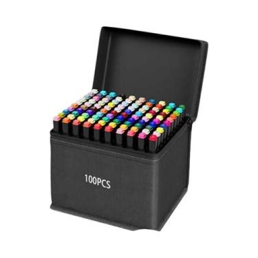 Imagem de Marcadores de Desenho de Álcool Ponta Dupla - Cores Sortidas - Ideal p