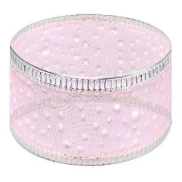 Imagem de 30m Fita De Natal Organza Glitter Aramada 2,5cm Várias Cores - Fitas R